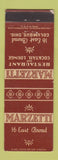 Matchbook Cover - Marzetti Restaurant Columbus OH WEAR