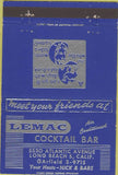 Matchbook Cover - Lemac Cocktail Bar Long Beach CA blue 40 Strike