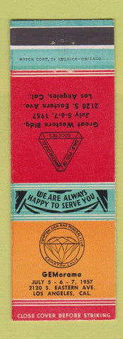 Matchbook Cover - Compton Gem and Mineral Club CA 1957
