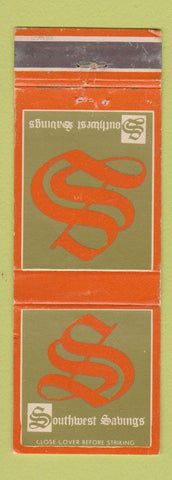 Matchbook Cover - Southwest Savings Bank Inglewood Torrance Corona CA