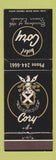 Matchbook Cover - Hotel Cory Denver Colorado WEAR