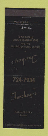 Matchbook Cover - Forshay's Restaurant?