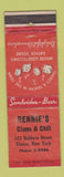 Matchbook Cover - Rennie's Clams & Chili Elmira NY WORN