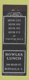 Matchbook Cover - Bowles Lunch Buffalo NY