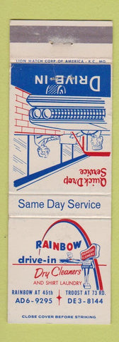 Matchbook Cover - Rainbow Drive In Dry Cleaners Kansas City MO