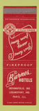 Matchbook Cover - Barnes Hotels Logansport Indianapolis IN Paris IL