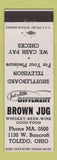 Matchbook Cover - Brown Jug Toledo OH shuffleboard