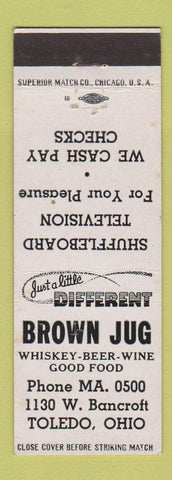 Matchbook Cover - Brown Jug Toledo OH shuffleboard