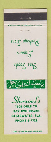 Matchbook Cover - Sherwood's Clearwater FL restaurant