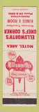 Matchbook Cover - Ellsworth's Chef's Corner Motel