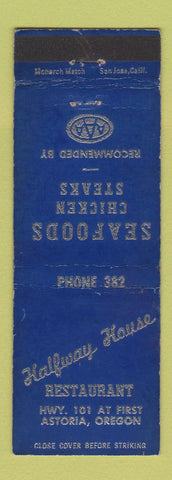 Matchbook Cover - Halfway House Restaurant Astoria OR WEAR