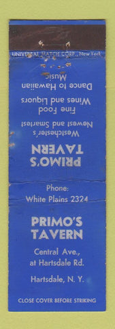 Matchbook Cover - Primo's Tavern Hartsdale NY WEAR