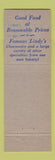 Matchbook Cover - Lindy's Restaurants New York City