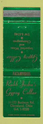 Matchbook Cover - Rabb Joska's Gypsy Cellar Cleveland OH WEAR