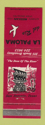 Matchbook Cover - LA Paloma Del Rio Mexican Food San Antonio TX