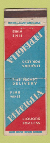 Matchbook Cover - Berbiglia Liquors Wines WEAR