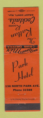 Matchbook Cover - Park Hotel Rattan Room
