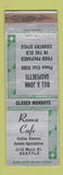 Matchbook Cover - Roma Cafe Italian Seattle WA WORN