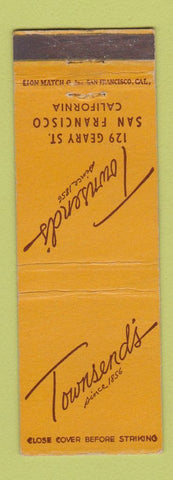 Matchbook Cover - Townsend's San Francisco CA restaurant
