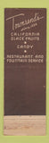 Matchbook Cover - Townsend's San Francisco CA restaurant