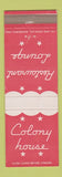 Matchbook Cover - Colony House Restaurant Silver Creek NY