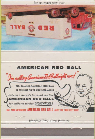 Matchbook Cover - Red Ball Trucking  40 Strike