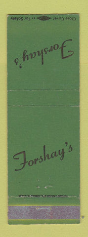 Matchbook Cover - Forshay's WEAR