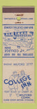 Matchbook Cover - College Inn Milford CT