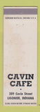 Matchbook Cover - Cavin Cafe Ligonier IN WORN