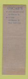 Matchbook Cover - Oscar's New York City restaurant