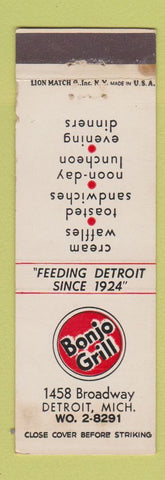 Matchbook Cover - Bonjo Grill Detroit MI WEAR