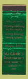 Matchbook Cover - McCurk's Restaurant Sandusky OH WEAR