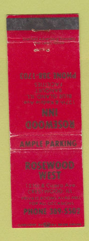 Matchbook Cover - Rosewood Inn West Crestwood Blue Island IL WEAR