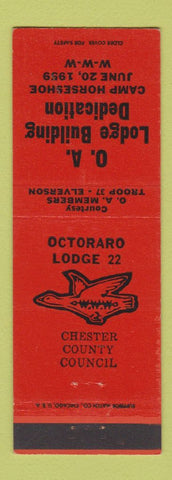 Matchbook Cover - OA Lodge Building Dedication Elverson PA