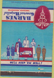 Matchbook Cover - Barnes General Hospital Vancouver WA military postcard