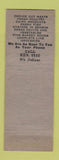 Matchbook Cover - Hackendorf and Perkins Grocery Meat