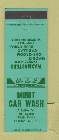 Matchbook Cover - Minit Car Wash Oak Park IL