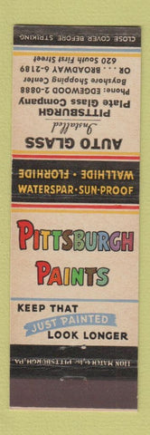 Matchbook Cover - Pittsburgh Paints Auto Glass