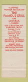 Matchbook Cover - Famous Grill Lansing MI