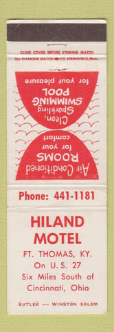 Matchbook Cover - Hiland Motel Cincinnati OH