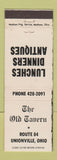 Matchbook Cover - The Old Tavern Unionville OH WEAR