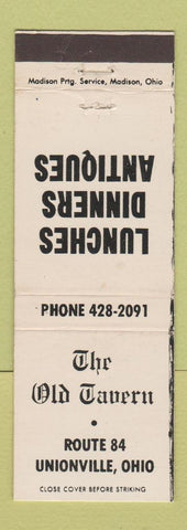 Matchbook Cover - The Old Tavern Unionville OH WEAR