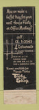 Matchbook Cover - Tasty Shop Restaurant Cleveland OH WORN