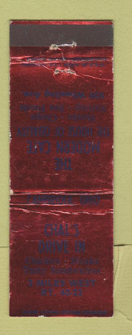 Matchbook Cover - Chal's Drive In Cambridge OH WEAR