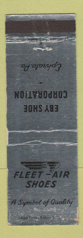 Matchbook Cover - Fleet Air Shoes Eby Shoes Ephrata PA WRON