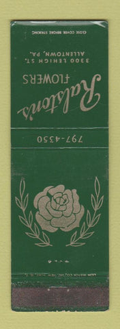 Matchbook Cover - Ralston's Flowers Allentown PA WORN