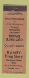 Matchbook Cover - Ramey Drug Store Wichita Falls TX WORN