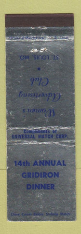 Matchbook Cover - Gridiorn Dinner Women's Advertising Club St Louis MO