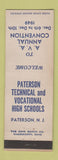 Matchbook Cover - Paterson Technical Vocational High School Convention 1949 NJ