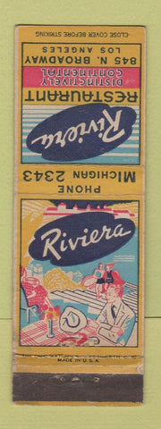 Matchbook Cover - Riviera Restaurant Los Angeles CA WORN